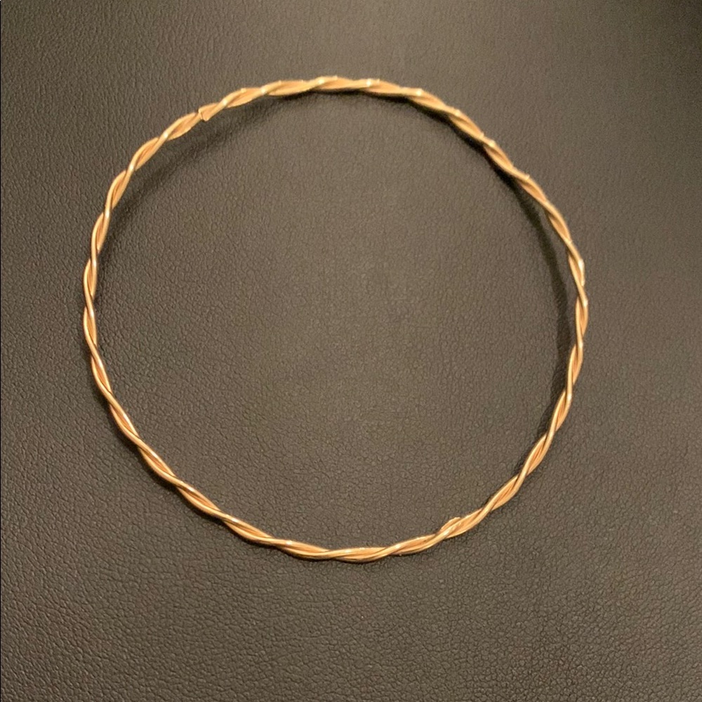 Elegant Gold Twisted Bangle Bracelet